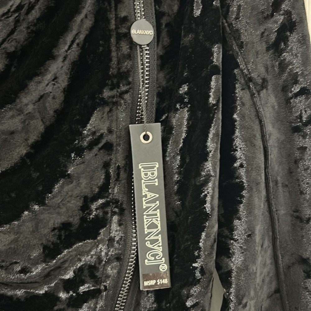 Anthro Blank NYC Crushed Velvet Drape Moto Jacket NWT - Picture 6 of 11